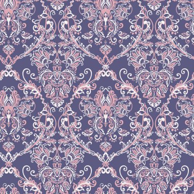 Vektör çiçekli duvar kağıdı. Klasik Barok çiçekli süs. Kusursuz vintage desen