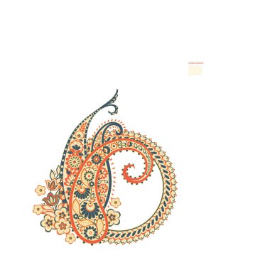 Floral Paisley colorful vector ornament. 