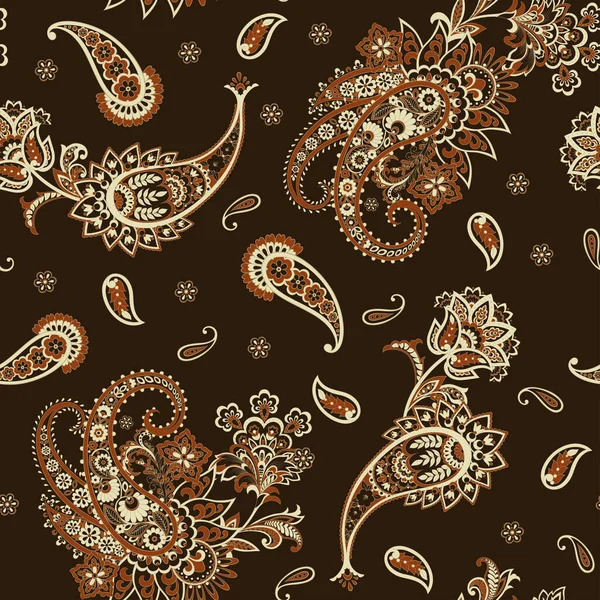 Paisley Seamless Pattern Fabric Design — Stockvektor