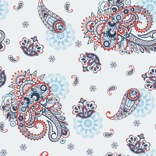 Hint tarzı çiçeklerle Paisley seamless modeli. 