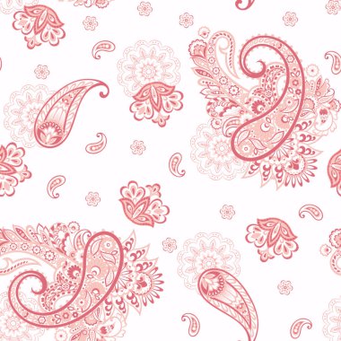 Hint tarzı çiçeklerle Paisley seamless modeli. 