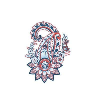 Paisley isolated. Card with paisley isolated for design. Paisley vector pattern. Embroidery floral vector pattern.