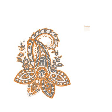 Damask desenli vektör çiçek süsü