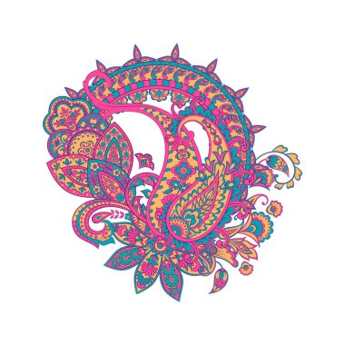 Paisley izole desen. Şam tarzında vintageillustration