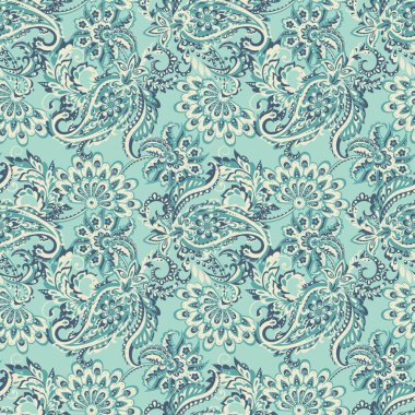 Paisley dikişsiz desen. damasör vektör arkaplanı