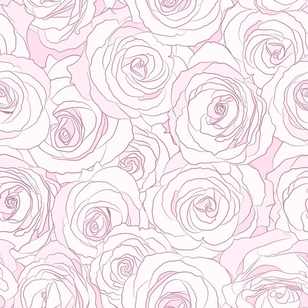 Rosas Sem Costura Padrão Ilustração Floral Vetor Natureza Fundo — Vetor de Stock