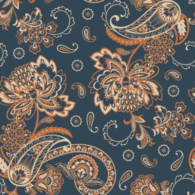 Paisley dikişsiz desen. Batik biçiminde vintage arkaplan