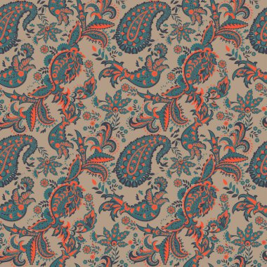 Şal desensiz vektör deseni. batik biçimi arkaplanı