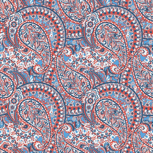 Paisley Vector Naadloze Patroon Fantastische Bloem Bladeren Textiel Boheemse Afdrukken — Stockvector