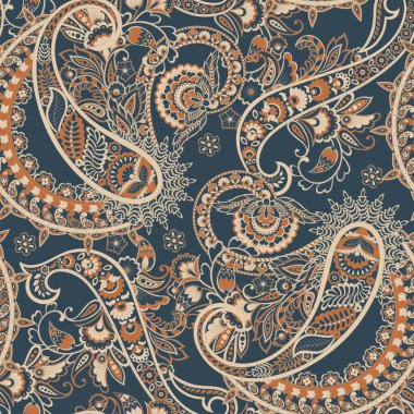 Paisley dikişsiz desen. Batik biçiminde vintage arkaplan