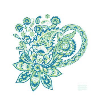 Hint tarzı tebrik kartı ile Vektör Paisley deseni