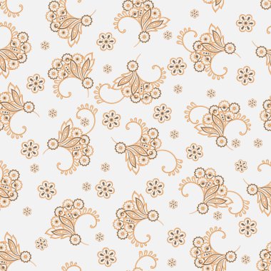 Çiçeklerle kusursuz desen. Vektör Çiçek İllüstrasyonu