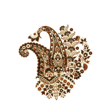 Paisley izole edilmiş. Tasarım için izole edilmiş desenli kart. Paisley vektör deseni.