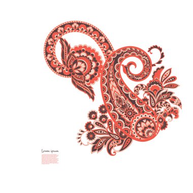 Damask Paisley isolated vector ornament