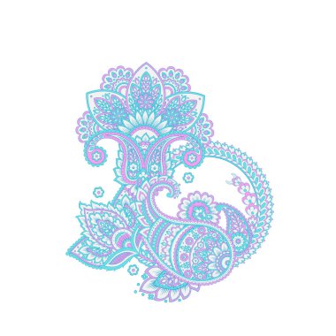 Vektör Paisley izole süsü