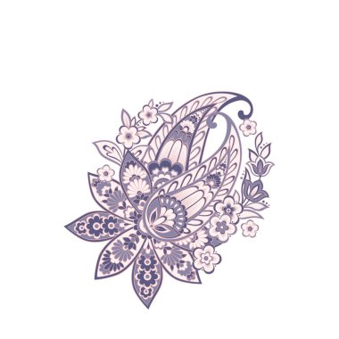 isolated paisley vector floral ornament