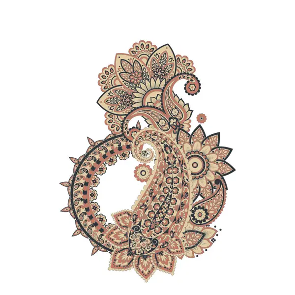 Floral Isolated Pattern Paisley Ornament Vector — Stockvektor