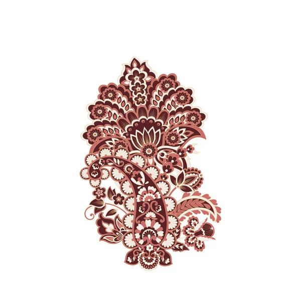 Paisley Floral Східний Зразок Ізольований — стоковий вектор