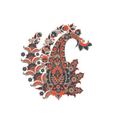 Paisley izole edilmiş. Tasarım için izole edilmiş desenli kart. Paisley vektör deseni.