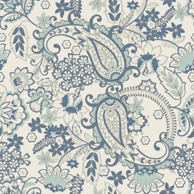 Orante damask background. Paisley seamless pattern