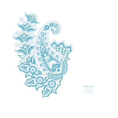 Damask Paisley isolated vector ornament