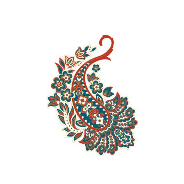 Paisley isolated. Card with paisley isolated for design. Paisley vector pattern. Embroidery floral vector pattern. 