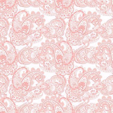 Damask desenli, pürüzsüz vektör deseni. Çiçek bağbozumu arka planı