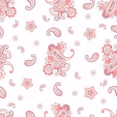 Paisley Süslü, pürüzsüz desen. kalamkari vektör kumaş arkaplanı