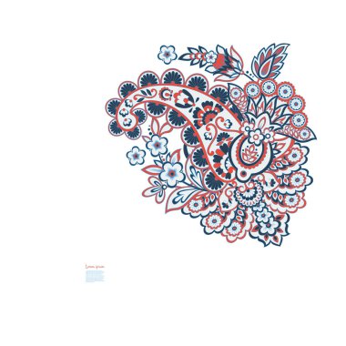 Damask Paisley isolated vector ornament