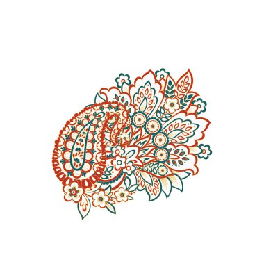 Vector Isolated indian pattern with paisley