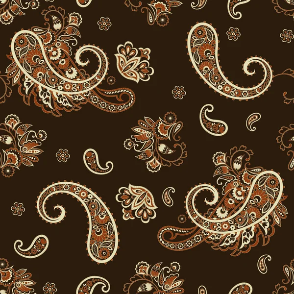 Paisley Seamless Pattern Fabric Design Vector Floral Background — Stock Vector
