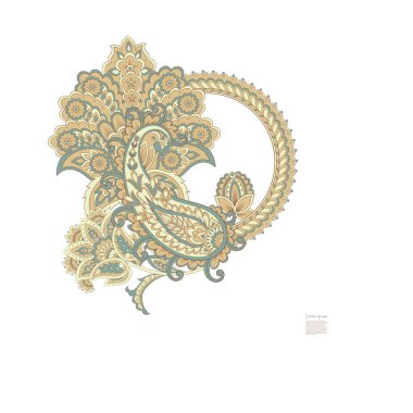 Paisley Vektör Deseni. İzole edilmiş Asya İllüstrasyonu