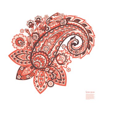 Çiçeksel Hint tarzında Vektör Paisley deseni