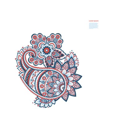 Damask Paisley isolated vector ornament