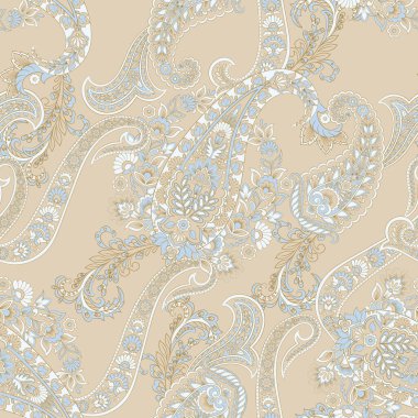 Şal desensiz vektör deseni. Batik biçiminde vintage arkaplan