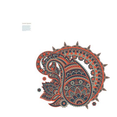 Paisley Vektör Deseni. İzole Damask Resimleri