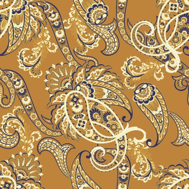 Paisley Damask süsü. Kusursuz Vektör deseni