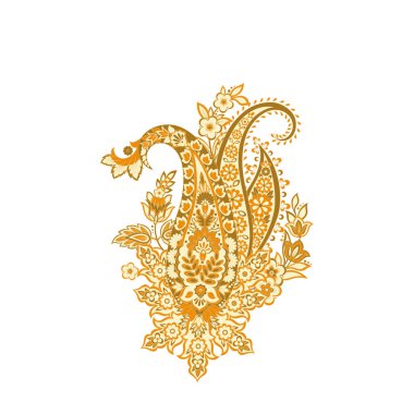 Damask desenli vektör çiçek süsü