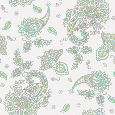 Paisley Çiçek Doğulu Etnik Düzen. Kusursuz Hint kumaşı desenleri..