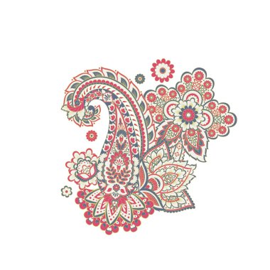 Paisley Vektör Deseni. Çiçekli Asya ResimleriName