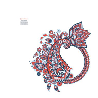 Damask desenli vektör çiçek süsü