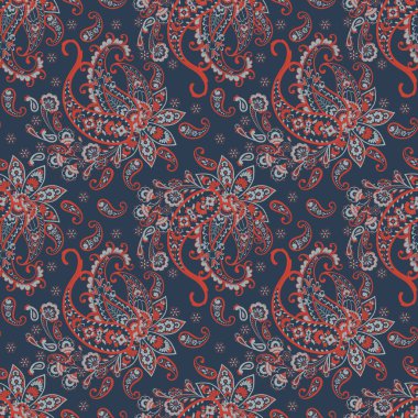 Hint tarzında kusursuz desenli. Çiçek vektör illüstrasyonu