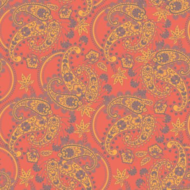 Paisley tarzı, çiçeksiz desen. Vektör Süsleme Arkaplanı