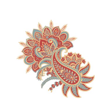 Paisley Vektör Deseni. Çiçekli Asya ResimleriName