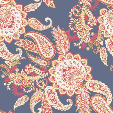 Paisley tarzı, çiçeksiz desen. Vektör Süsleme Arkaplanı