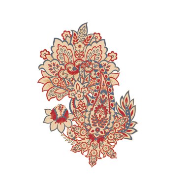 Paisley izole edilmiş. Tasarım için izole edilmiş desenli kart. Çiçek vektör deseni. Nakış işleme çiçek vektör deseni.