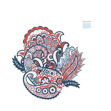 Paisley Floral oriental vector Isolated Pattern