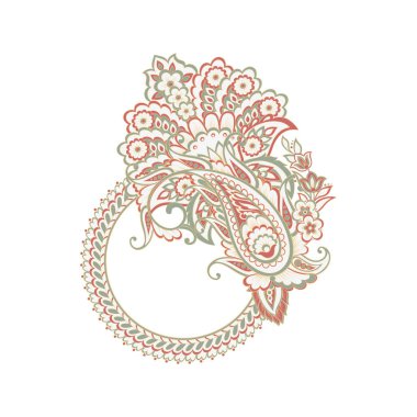 Damask desenli vektör çiçek süsü