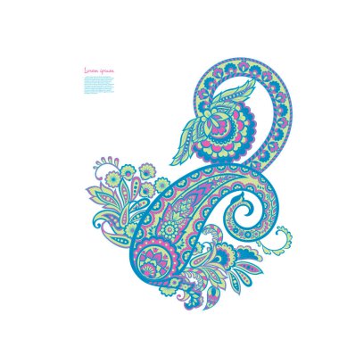 Damask Paisley isolated vector ornament