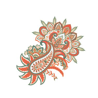 Paisley Vektör Deseni. Çiçekli Asya ResimleriName